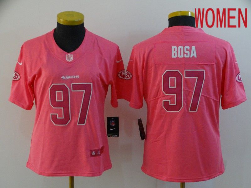 Women San Francisco 49ers #97 Bosa Pink Nike Vapor Untouchable Limited NFL Jersey